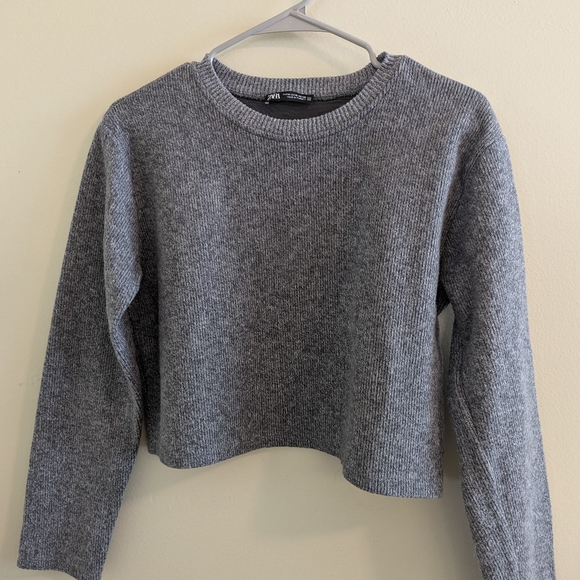 Zara Cropped Grey Sweater. Size M. - Picture 1 of 3